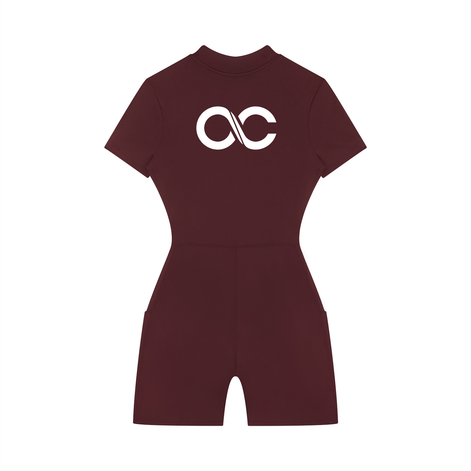 Women's Quarter-Zip Short Sleeve Romper