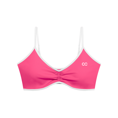 Women's Color Block Ruched V-Neck Sports Bra
