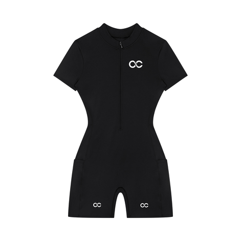 Women's Quarter-Zip Short Sleeve Romper