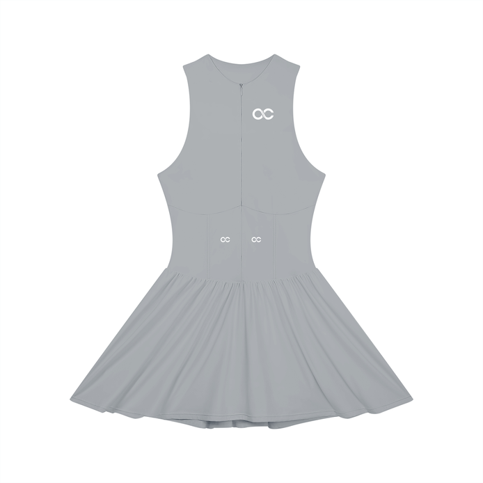 Women’s Ruched Sleeveless Full-Zip Dress