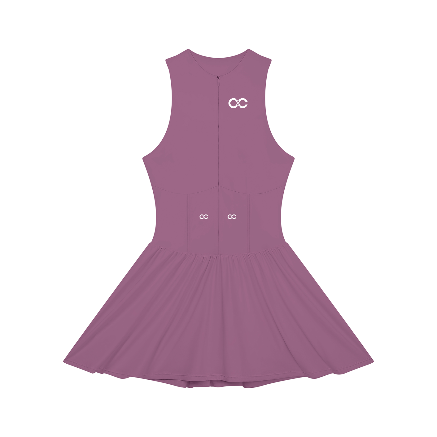 Women’s Ruched Sleeveless Full-Zip Dress
