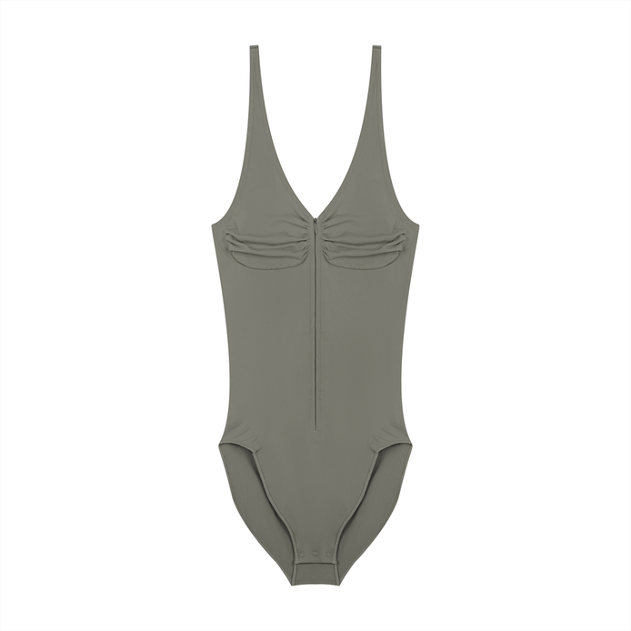 Women’s Full-Zip Ruched Bodysuit