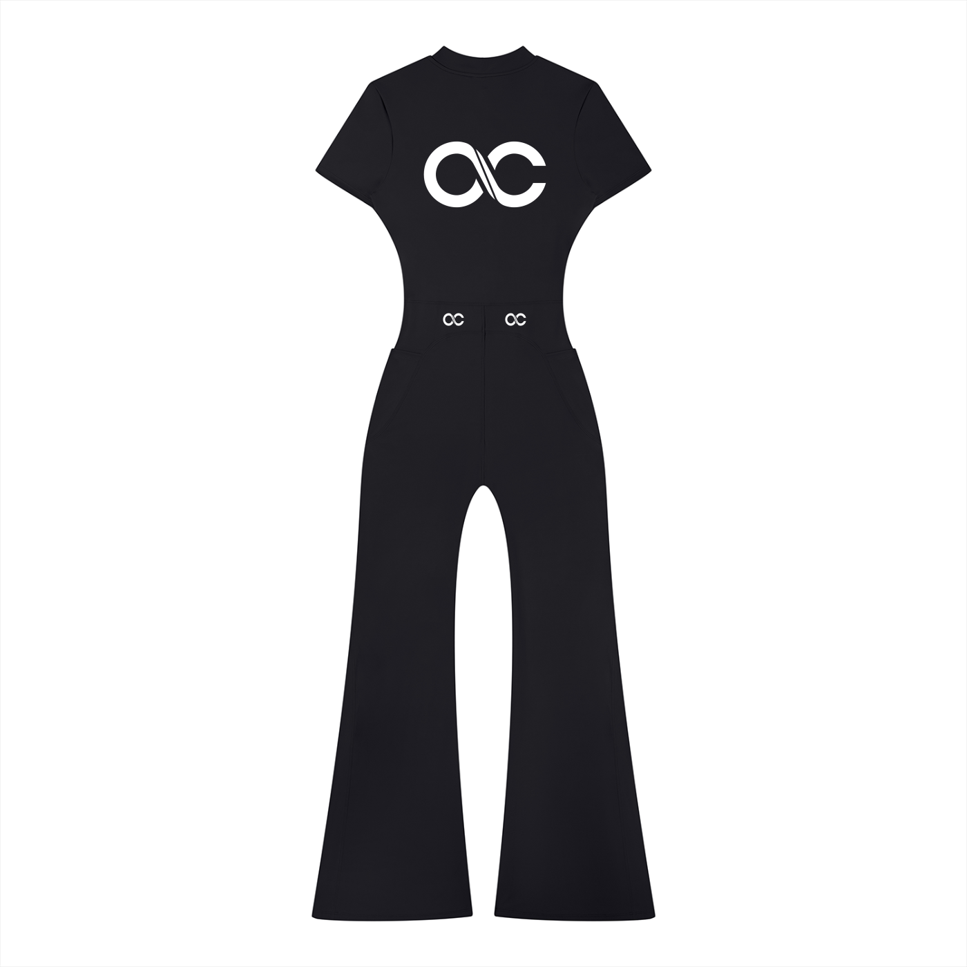 Women’s Tight Flared Leg Quarter-Zip Jumpsuit
