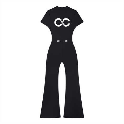 Women’s Tight Flared Leg Quarter-Zip Jumpsuit