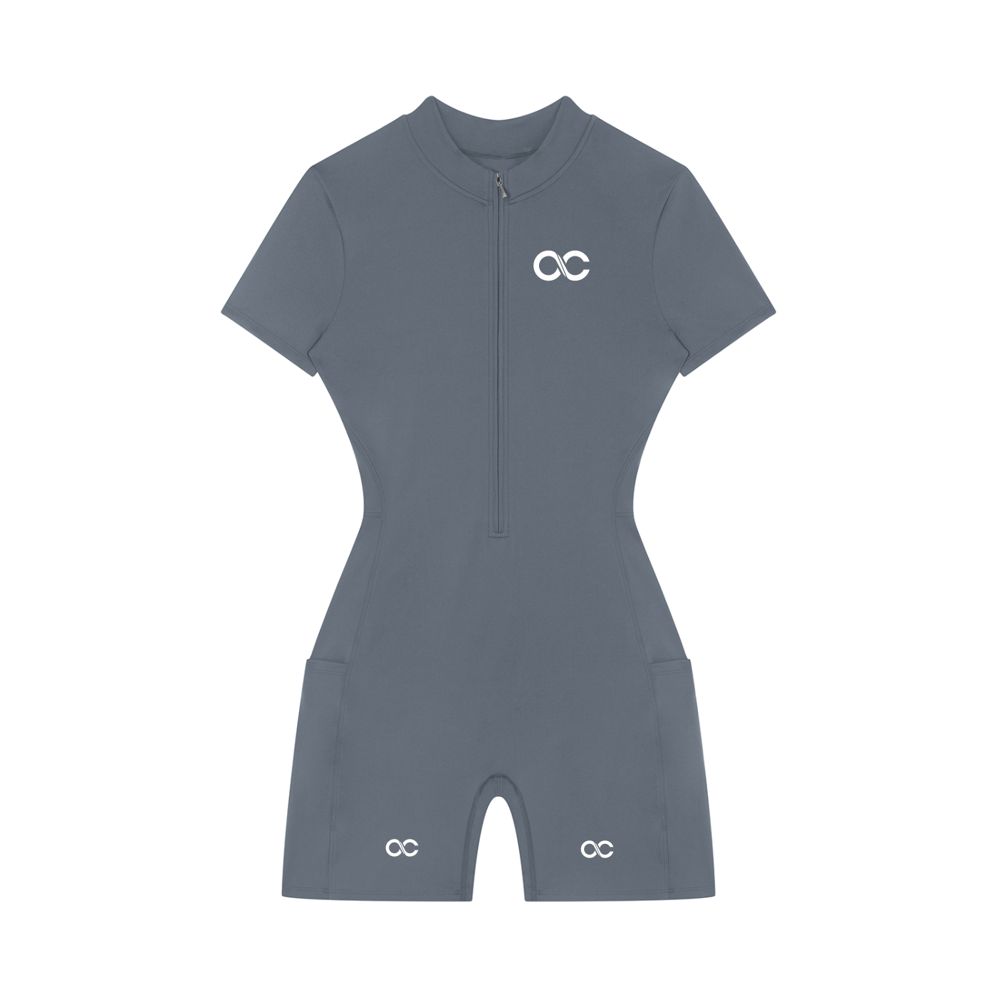 Women's Quarter-Zip Short Sleeve Romper