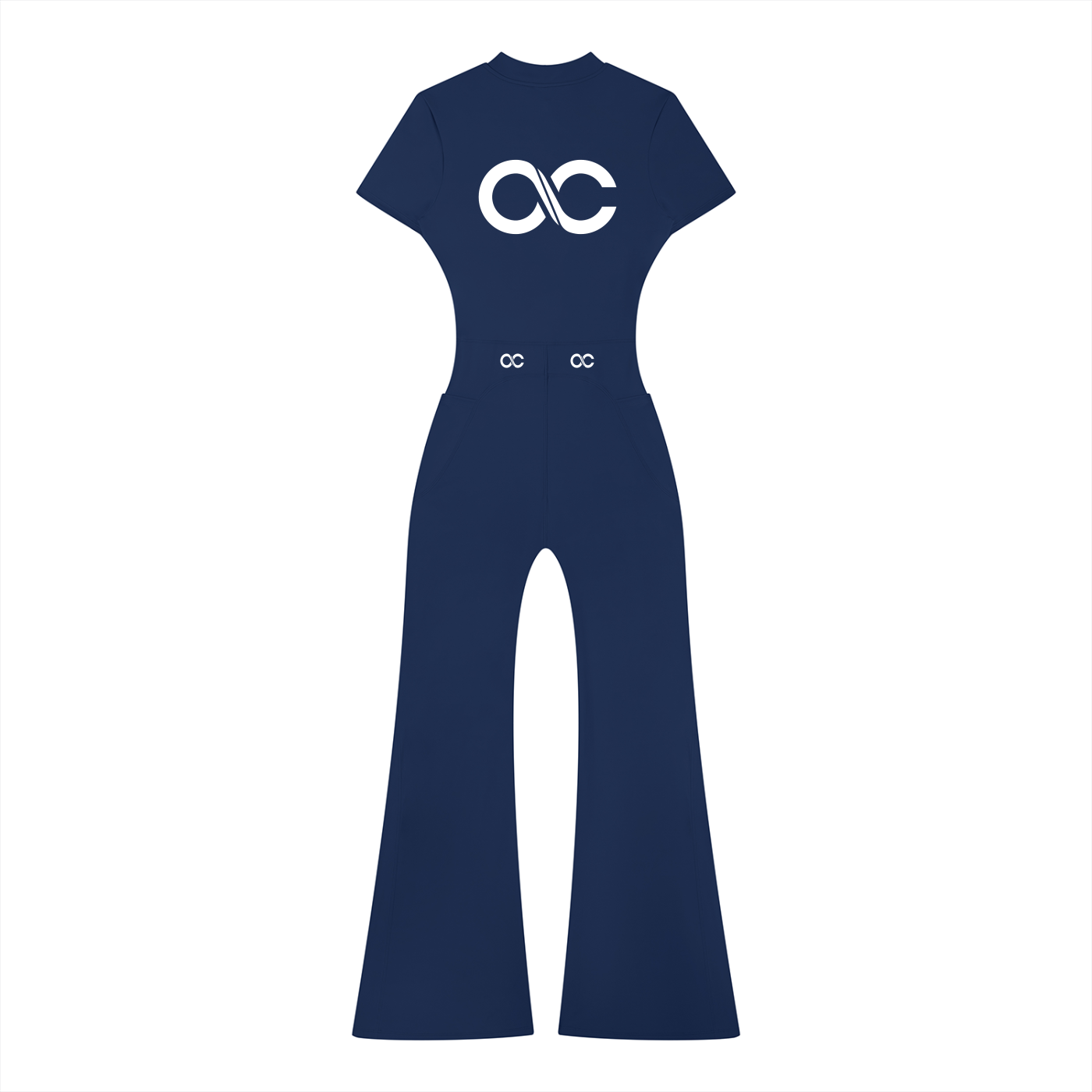 Women’s Tight Flared Leg Quarter-Zip Jumpsuit