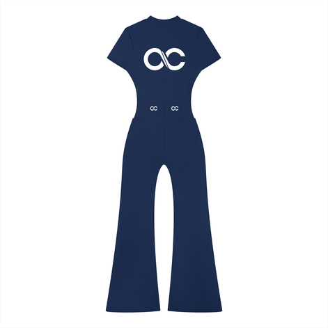Women’s Tight Flared Leg Quarter-Zip Jumpsuit