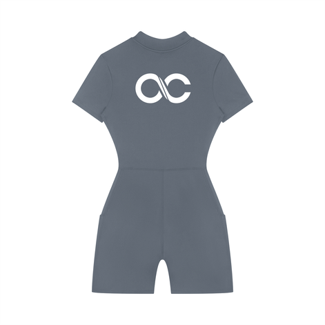 Women's Quarter-Zip Short Sleeve Romper