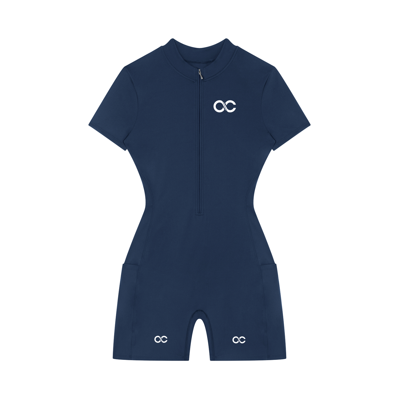 Women's Quarter-Zip Short Sleeve Romper