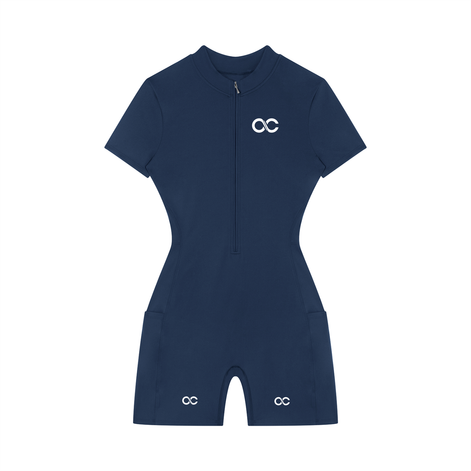 Women's Quarter-Zip Short Sleeve Romper