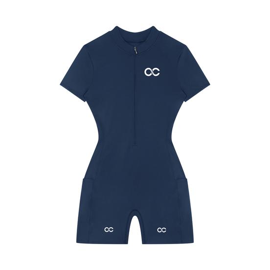 Women's Quarter-Zip Short Sleeve Romper