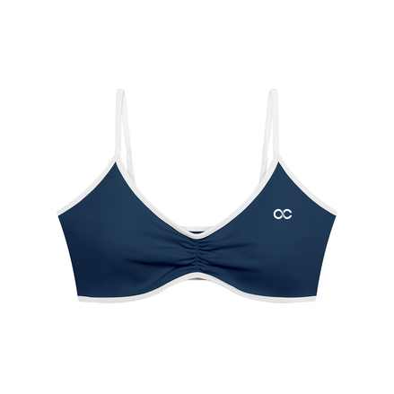 Women's Color Block Ruched V-Neck Sports Bra