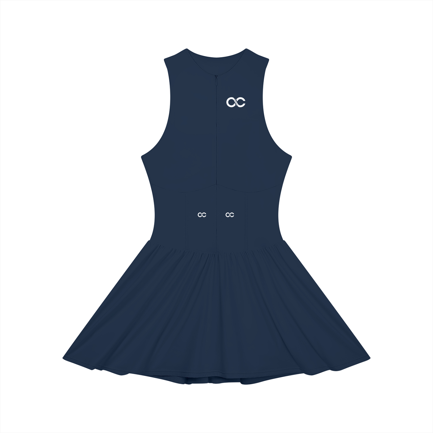 Women’s Ruched Sleeveless Full-Zip Dress