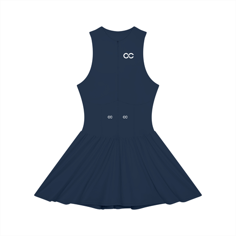 Women’s Ruched Sleeveless Full-Zip Dress