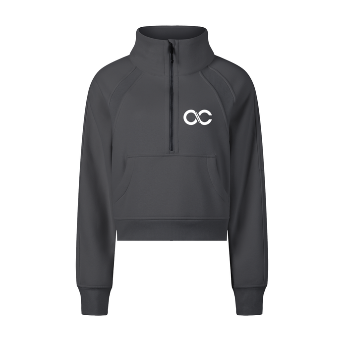 Cropped Half-Zip Sweatshirt