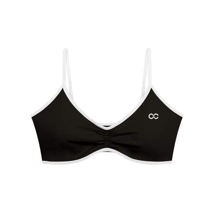 Women's Color Block Ruched V-Neck Sports Bra