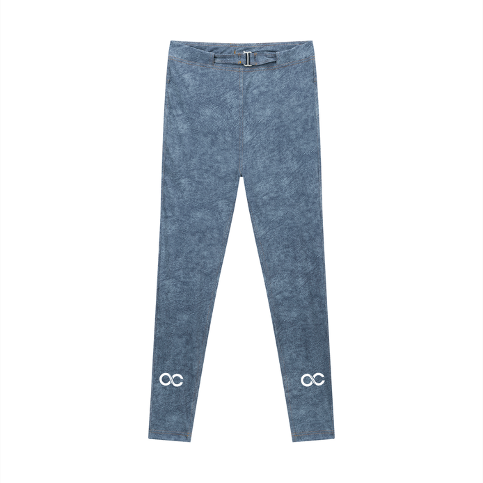 Women's Faux Denim Zip-Fly Leggings