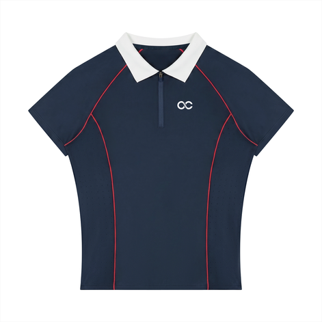 Women’s Slim Fit Quarter-Zip Polo Shirt