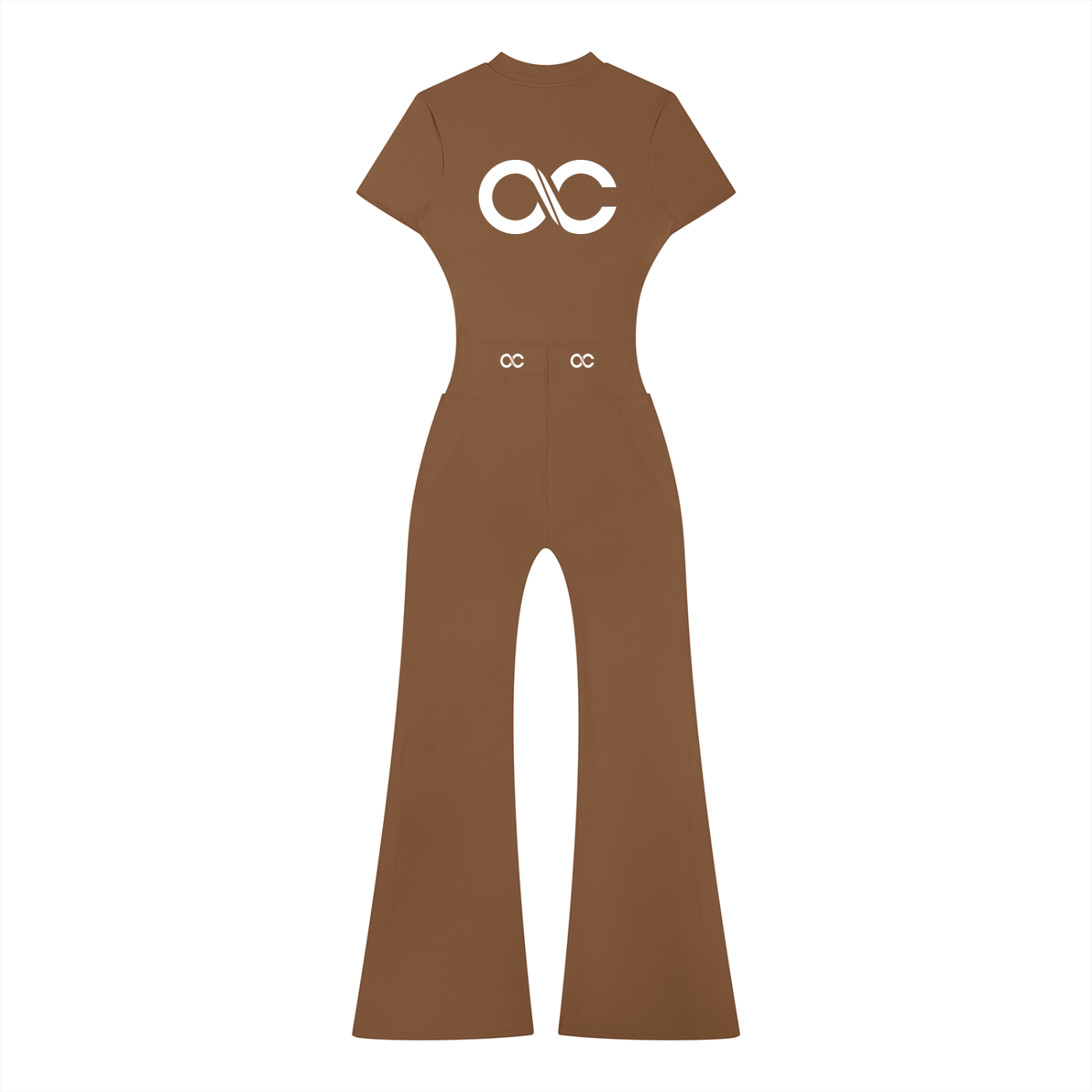 Women’s Tight Flared Leg Quarter-Zip Jumpsuit