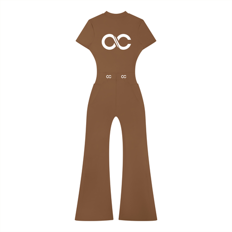 Women’s Tight Flared Leg Quarter-Zip Jumpsuit
