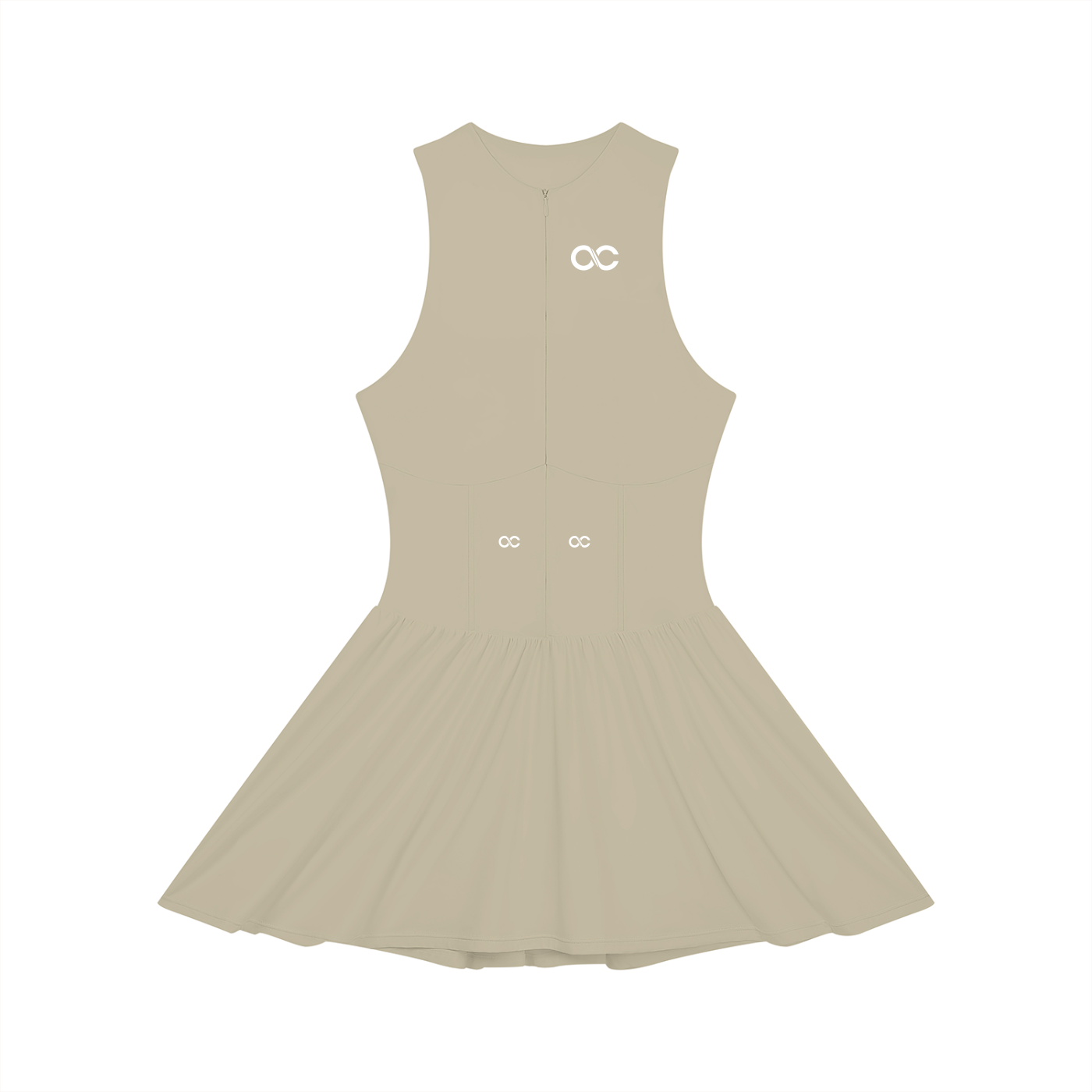 Women’s Ruched Sleeveless Full-Zip Dress