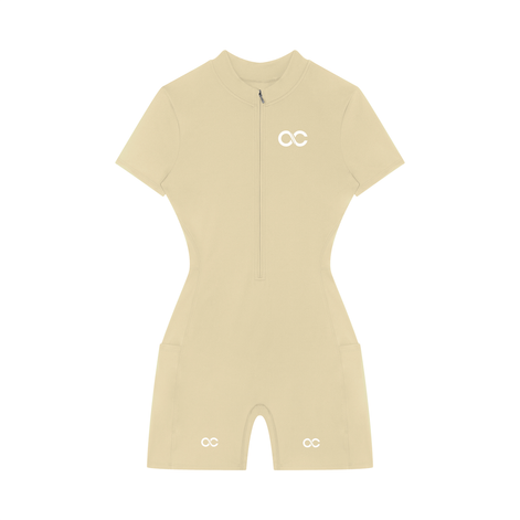 Women's Quarter-Zip Short Sleeve Romper