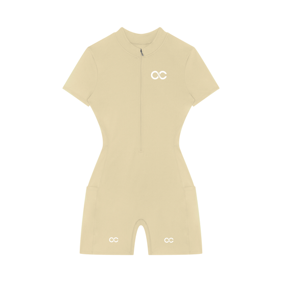 Women's Quarter-Zip Short Sleeve Romper