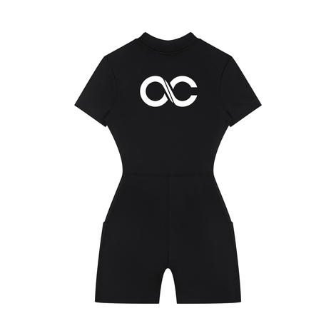 Women's Quarter-Zip Short Sleeve Romper