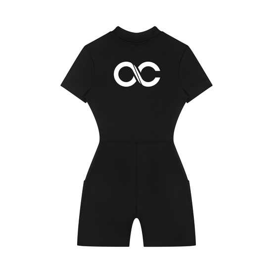 Women's Quarter-Zip Short Sleeve Romper