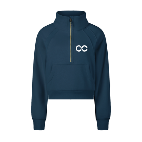 Cropped Half-Zip Sweatshirt